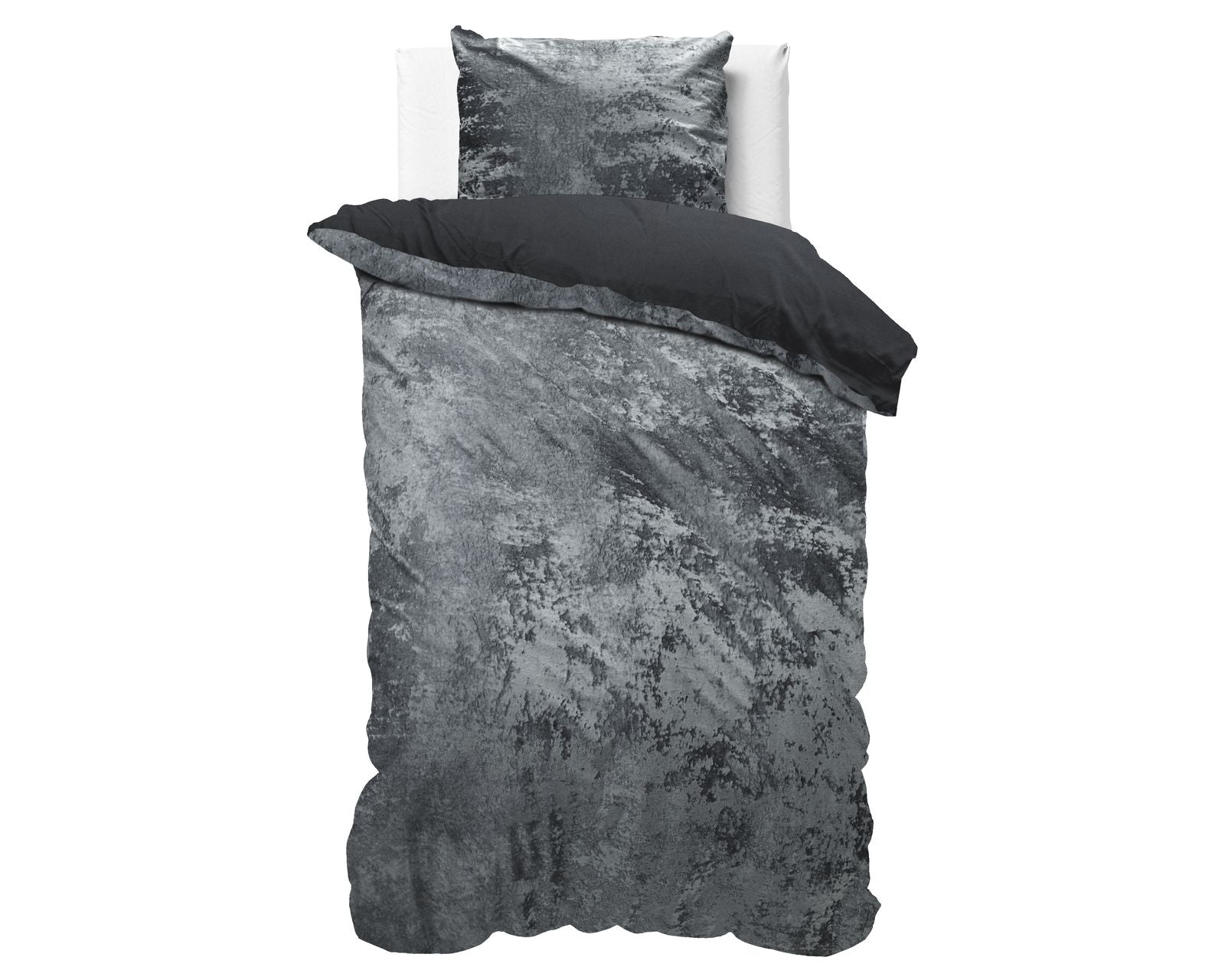 NordDream Crushed Velvet samettipussilakana 140x220 antrasiitti