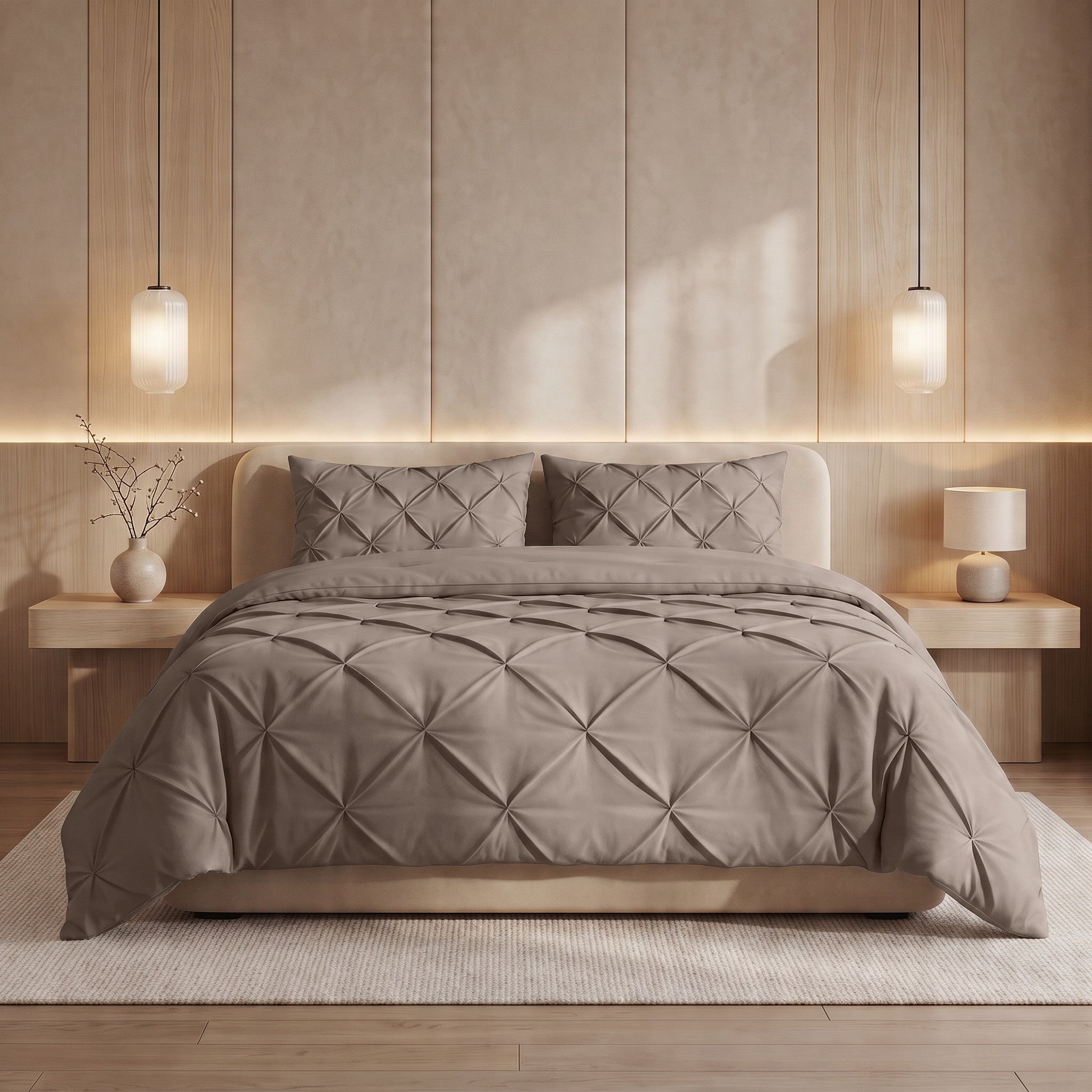 NordSleeps NordDream Lazy Pintuck peitto 140x200 taupe tikattu