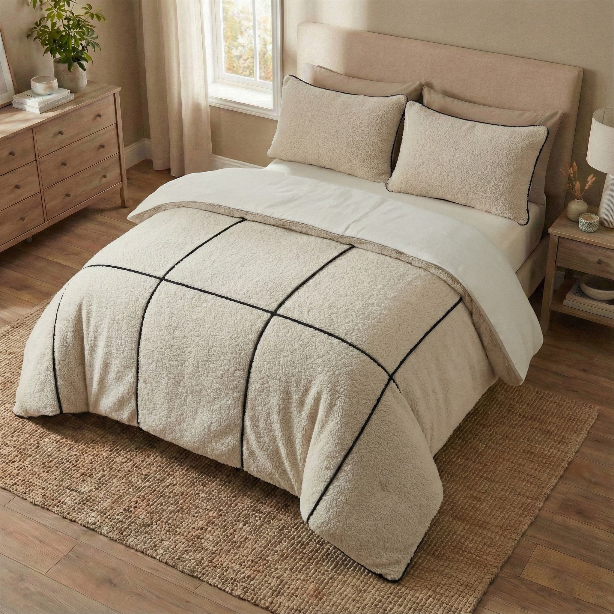 NordSleeps NordDream Teddy Trim pussilakana beige teddy