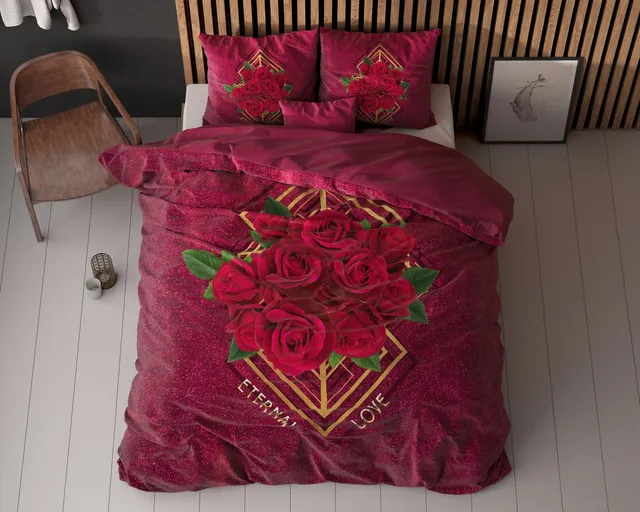 NordDream Essentials Eternal Love pussilakana 200x200/220 punainen