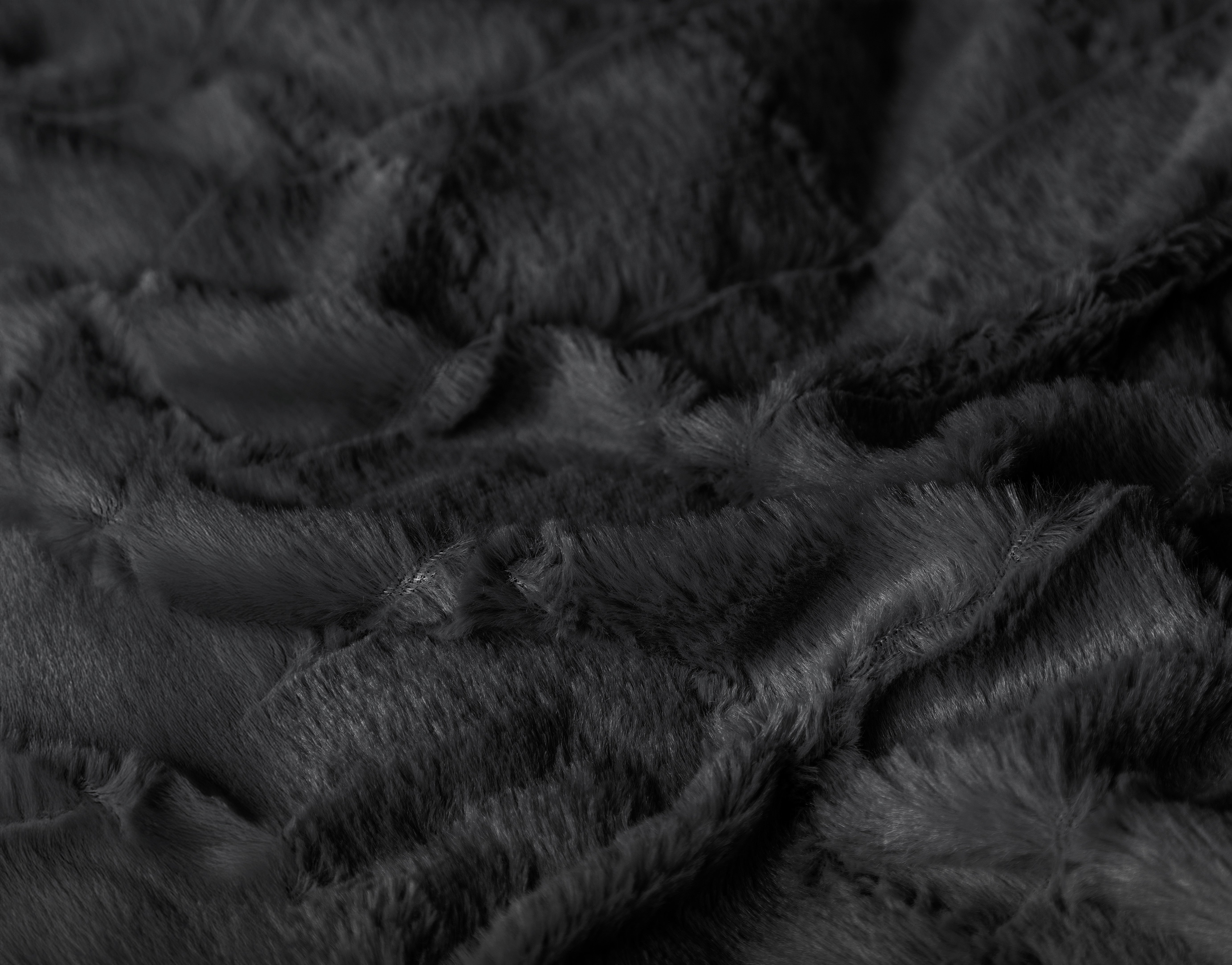 NordDream Teddy Faux Fur Check pussilakanasetti musta 140x200 tekoturkis