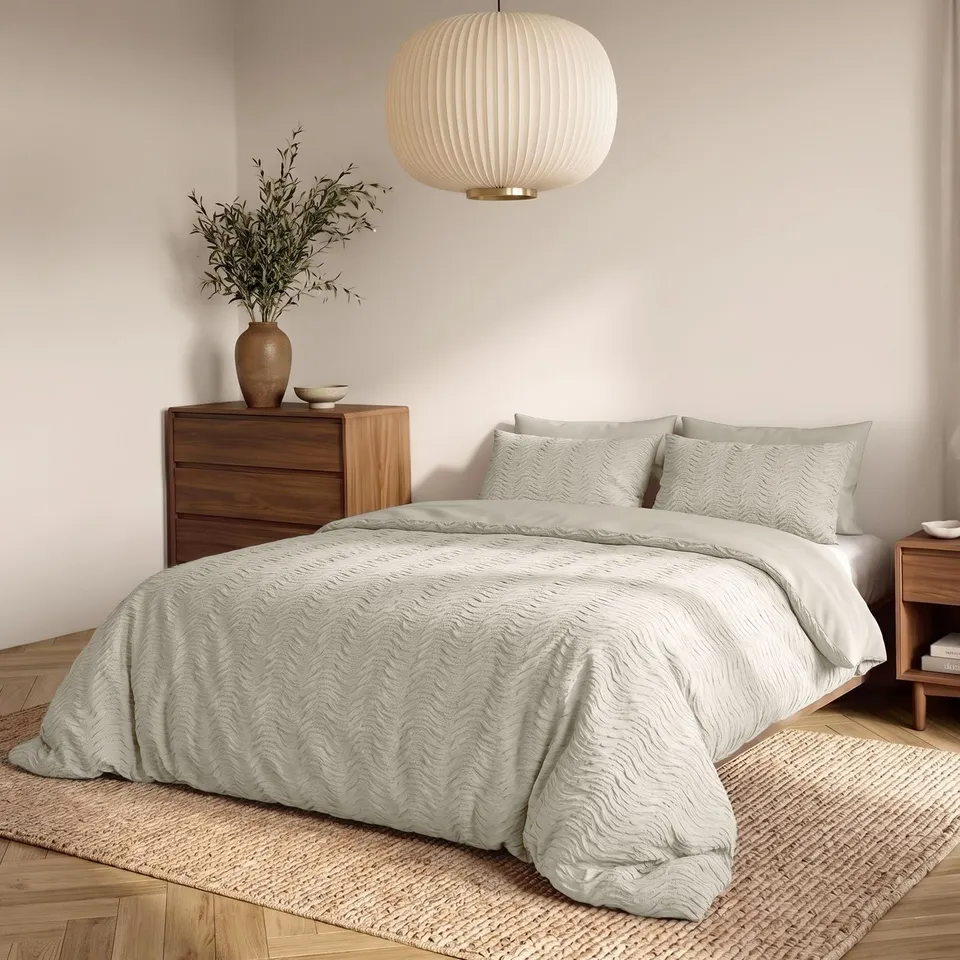 NordDream Embossed Curve 3D pussilakana cream 140x200 mikrokuitu