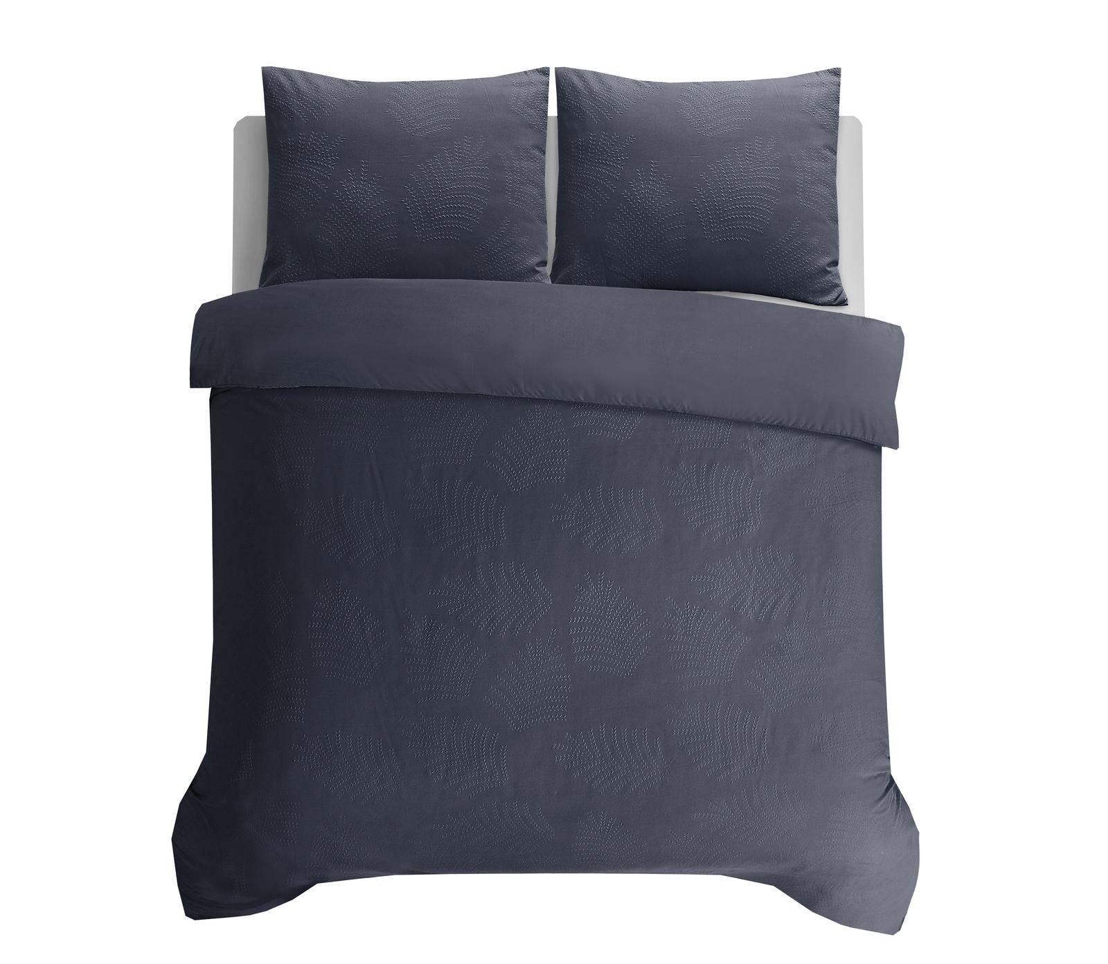 NordDream Embossed Leaves 3D pussilakana 140x200 antrasiitti