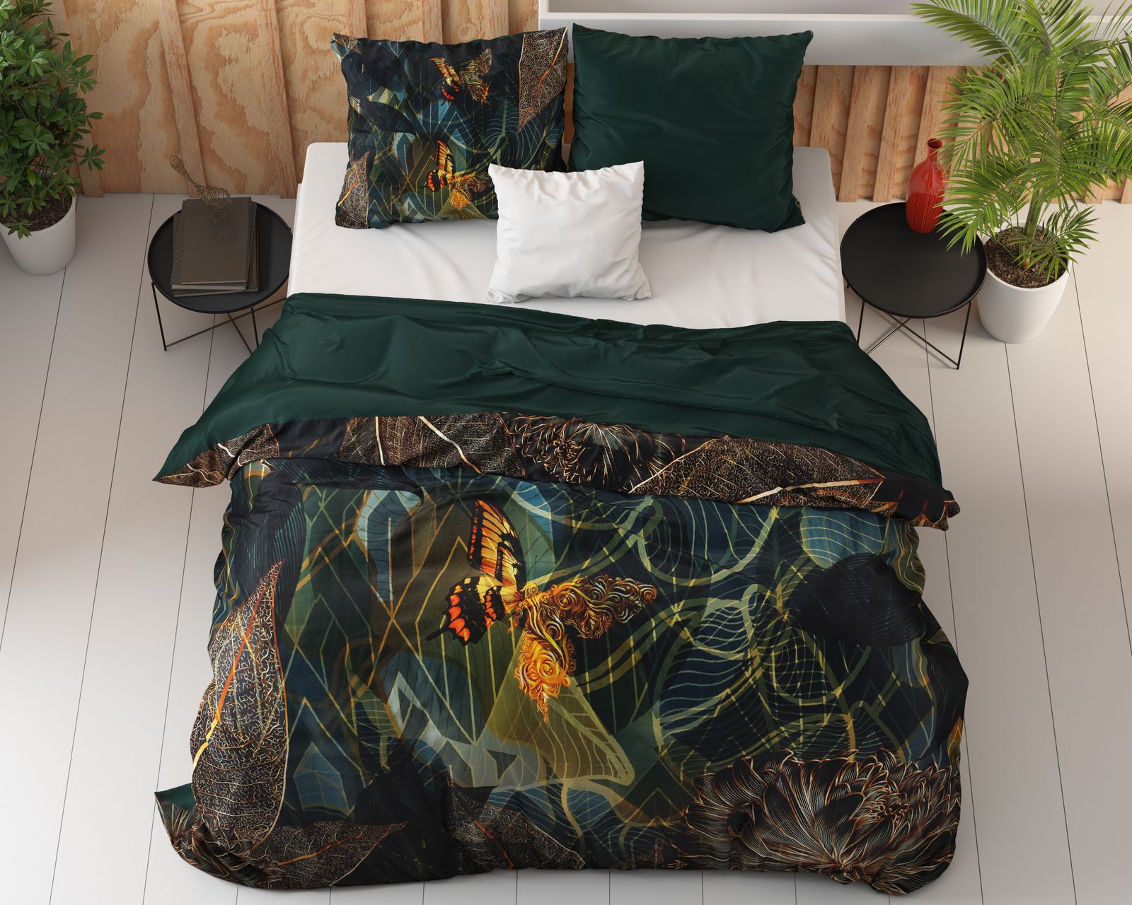 NordDream Botanical Dark Rises pussilakana musta satiini