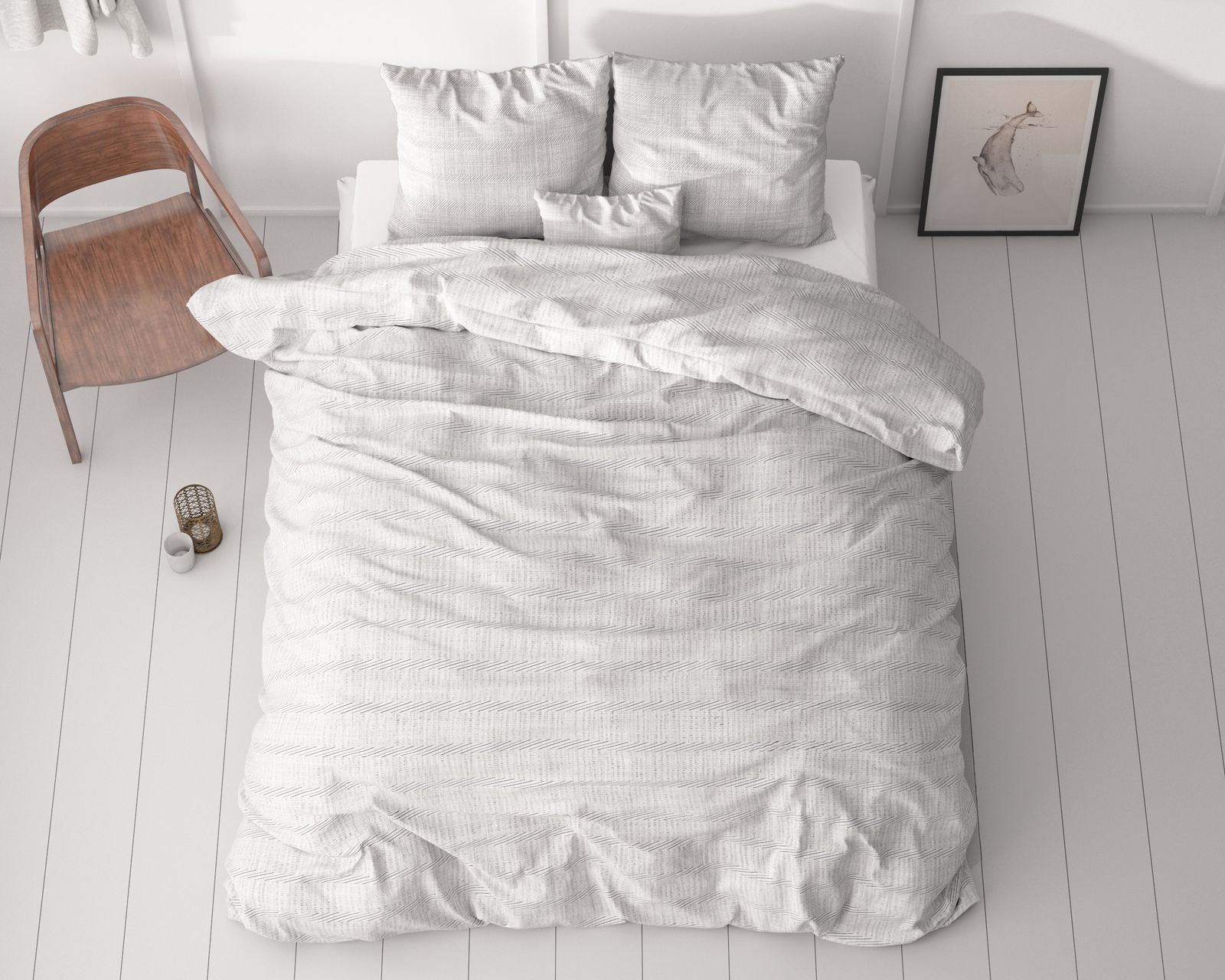 NordSleeps Classy Menno pussilakana 240x220 valkoinen mikrokuitu