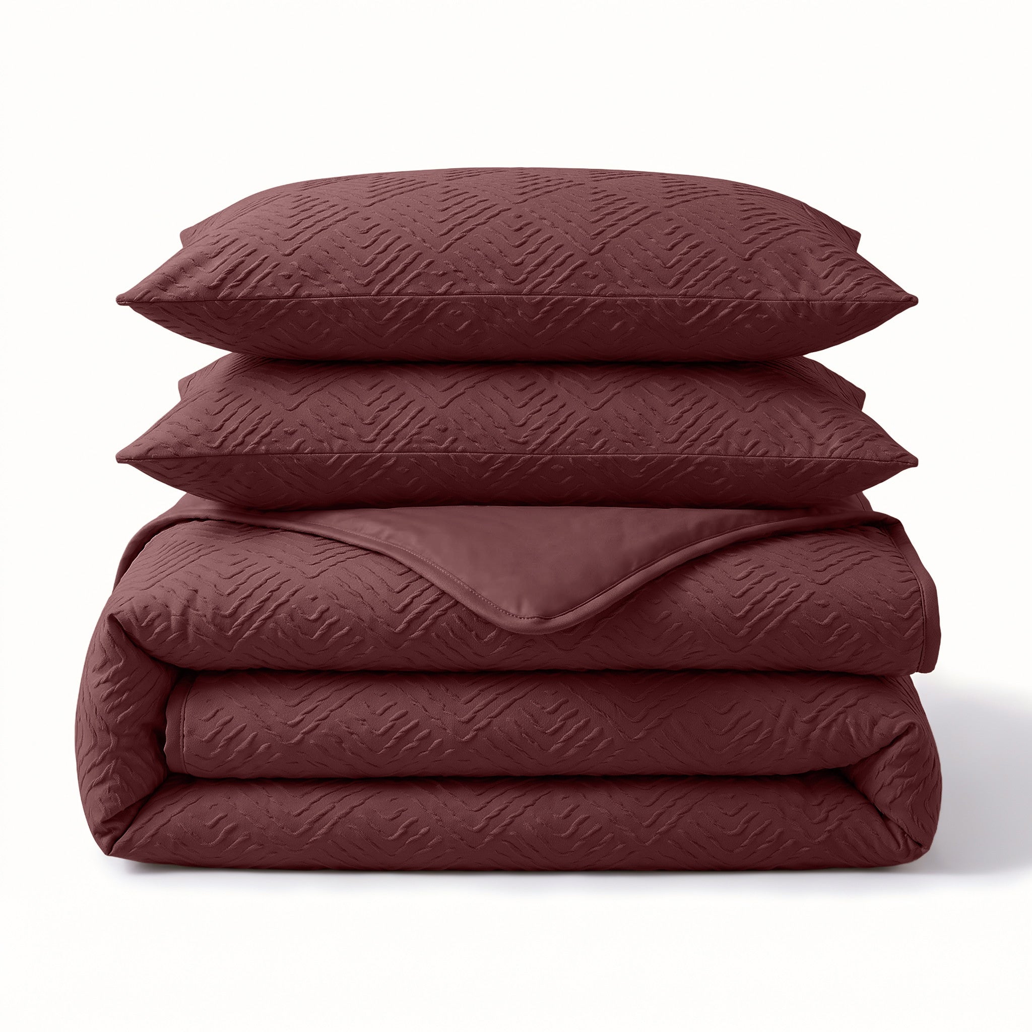NordDream Embossed Modern Geo 3D pussilakana 140x200/220 bordeaux