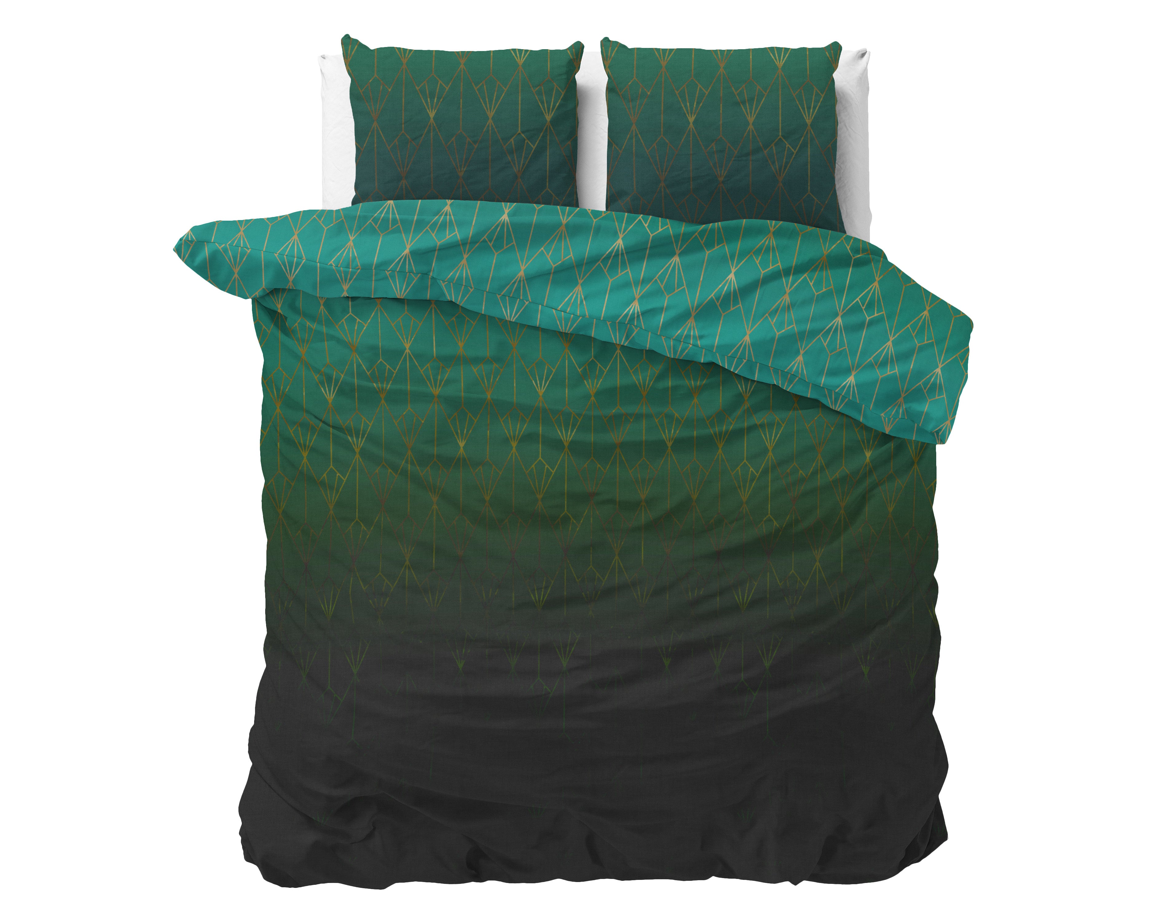 NordDream Elegance Bowen pussilakana vihreä 140x220 puuvilla