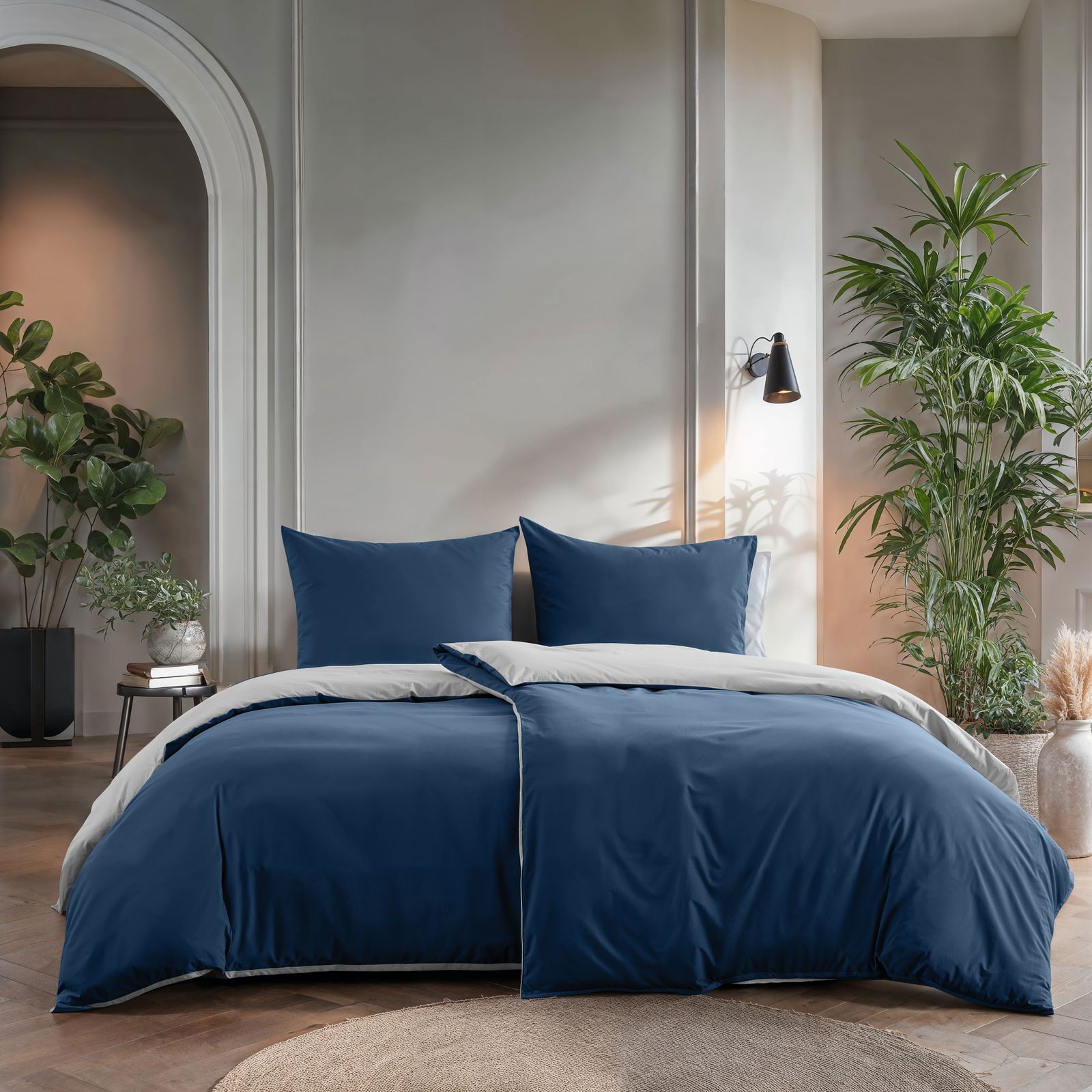 NordDream Hotel Twin Face pussilakana 140x200/220 navy