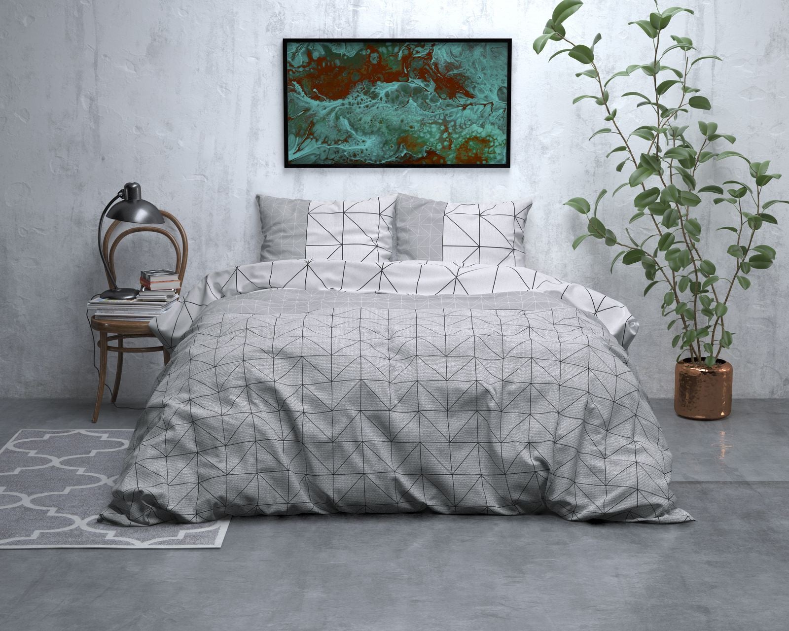 NordDream Flanel Gino pussilakana 140x200 harmaa lämmin