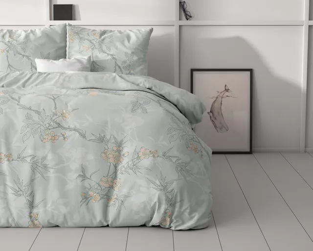 NordDream Classy Blossom pussilakana 200x220 cm sininen