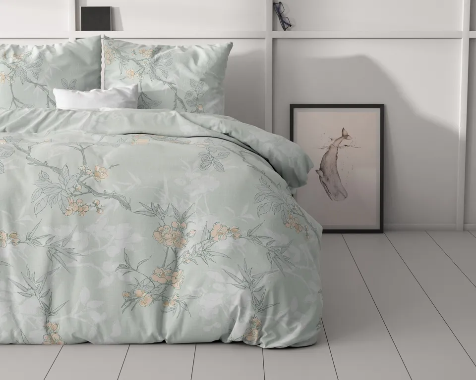 NordDream Classy Blossom pussilakana 200x220 cm sininen