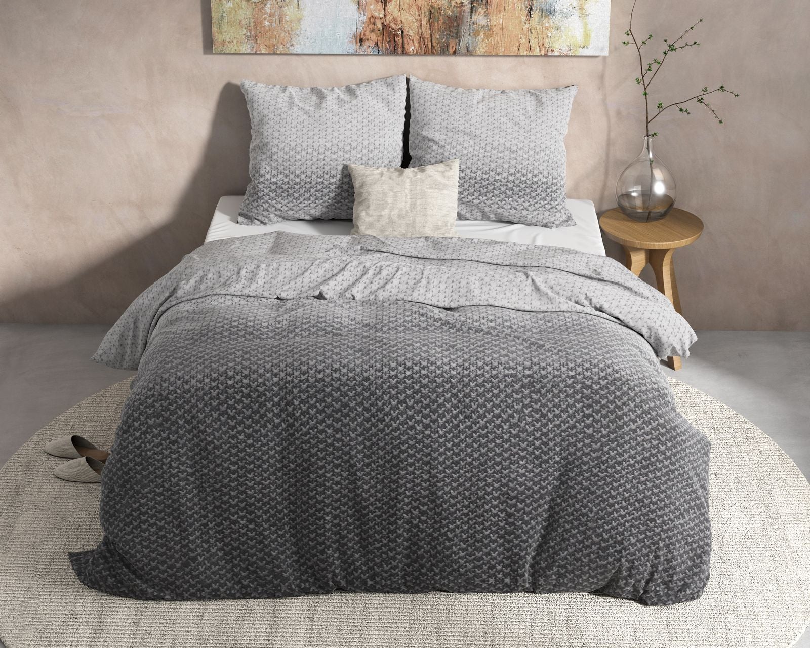 NordDream Flanel Tamar pussilakana harmaa puuvilla 160gsm