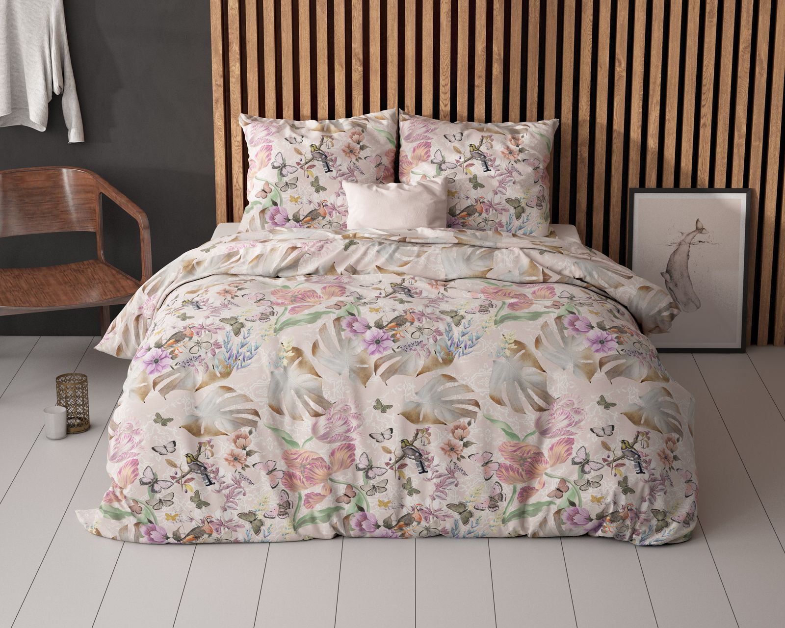 NordDream Elegance Sierra pussilakana roosa 200x200/220 cm silitysvapaa