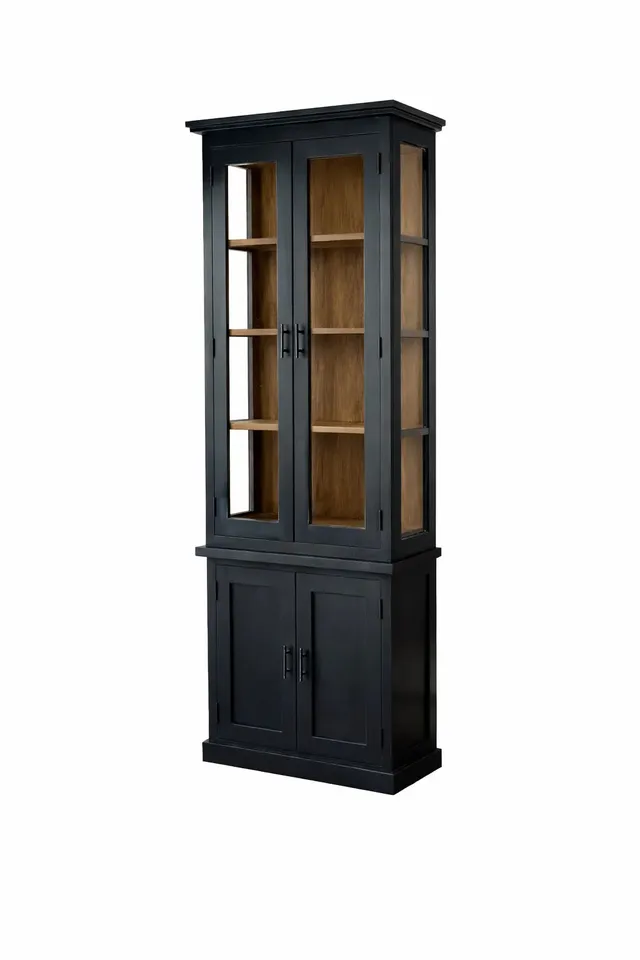 Sasus Taranto vitriinikaappi musta 80x35x225 cm