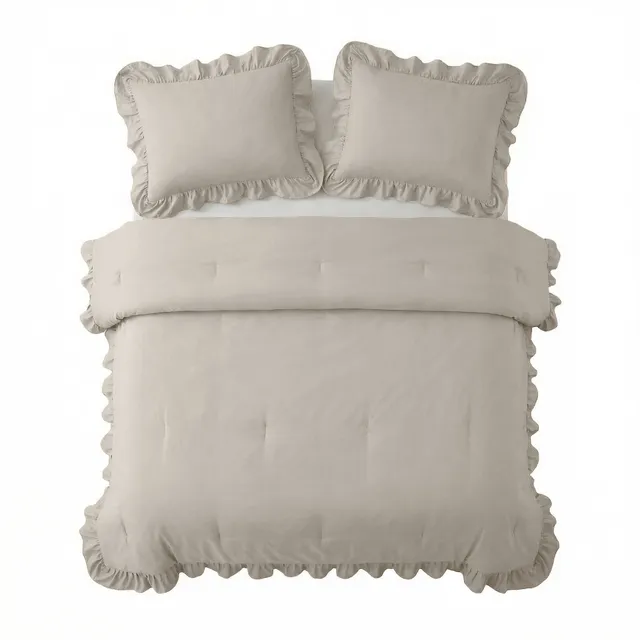 NordDream Lazy Ruffles peitto taupe/harmaa 140x200 pestävä