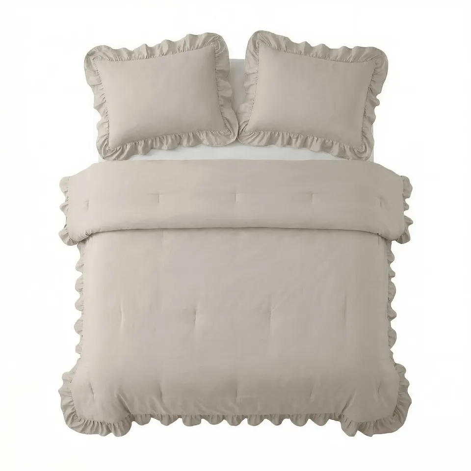 NordDream Lazy Ruffles peitto taupe/harmaa 140x200 pestävä