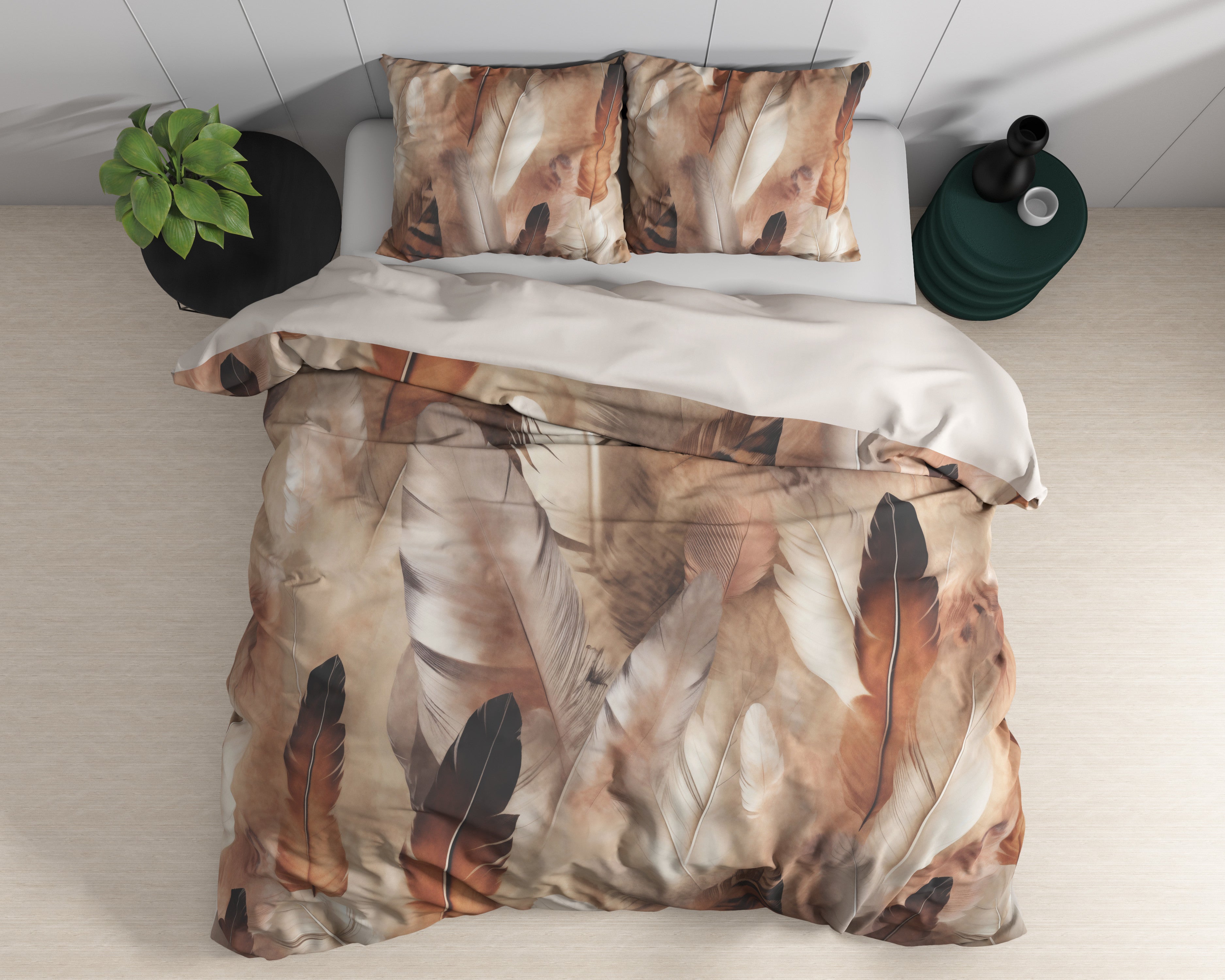 NordDream Wild Feathura pussilakana taupe 240x200/220 satiini