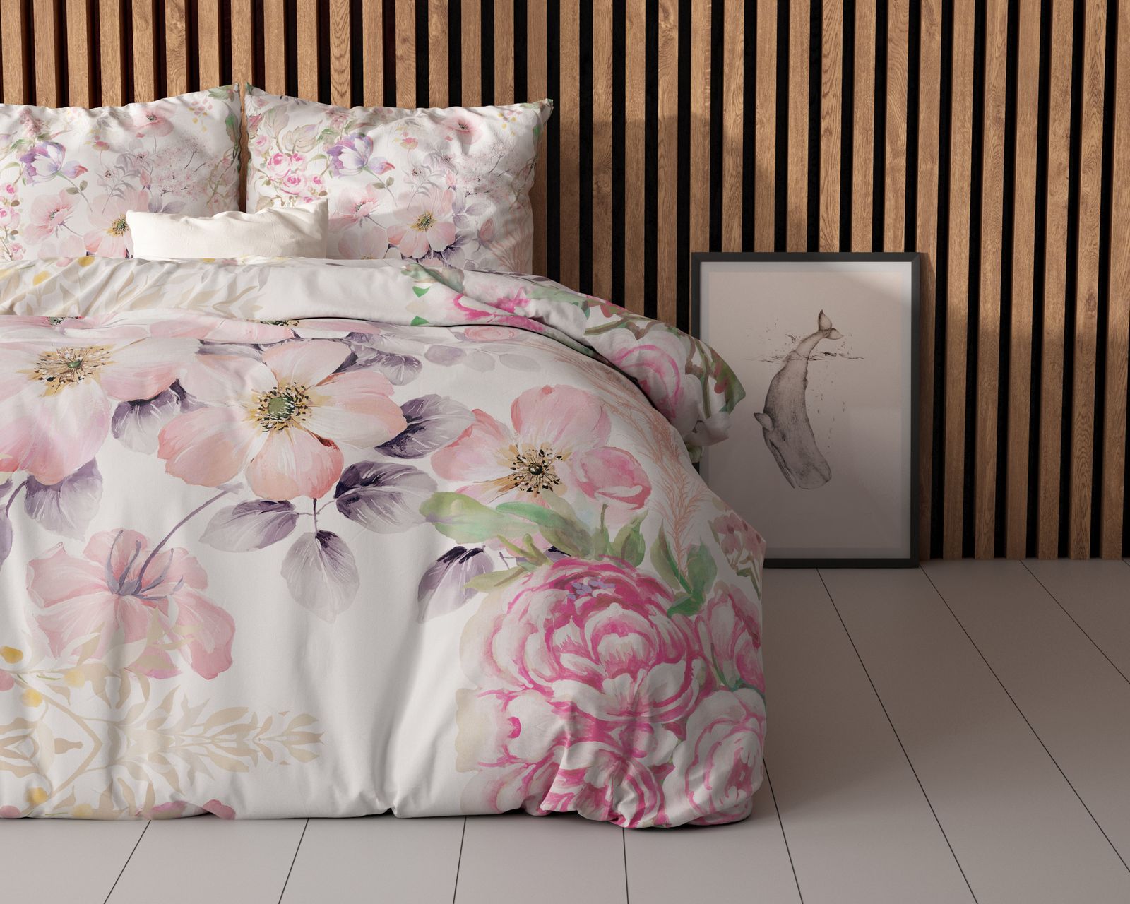 NordDream Essentials Gyna pussilakana 200x200 roosa kuviollinen