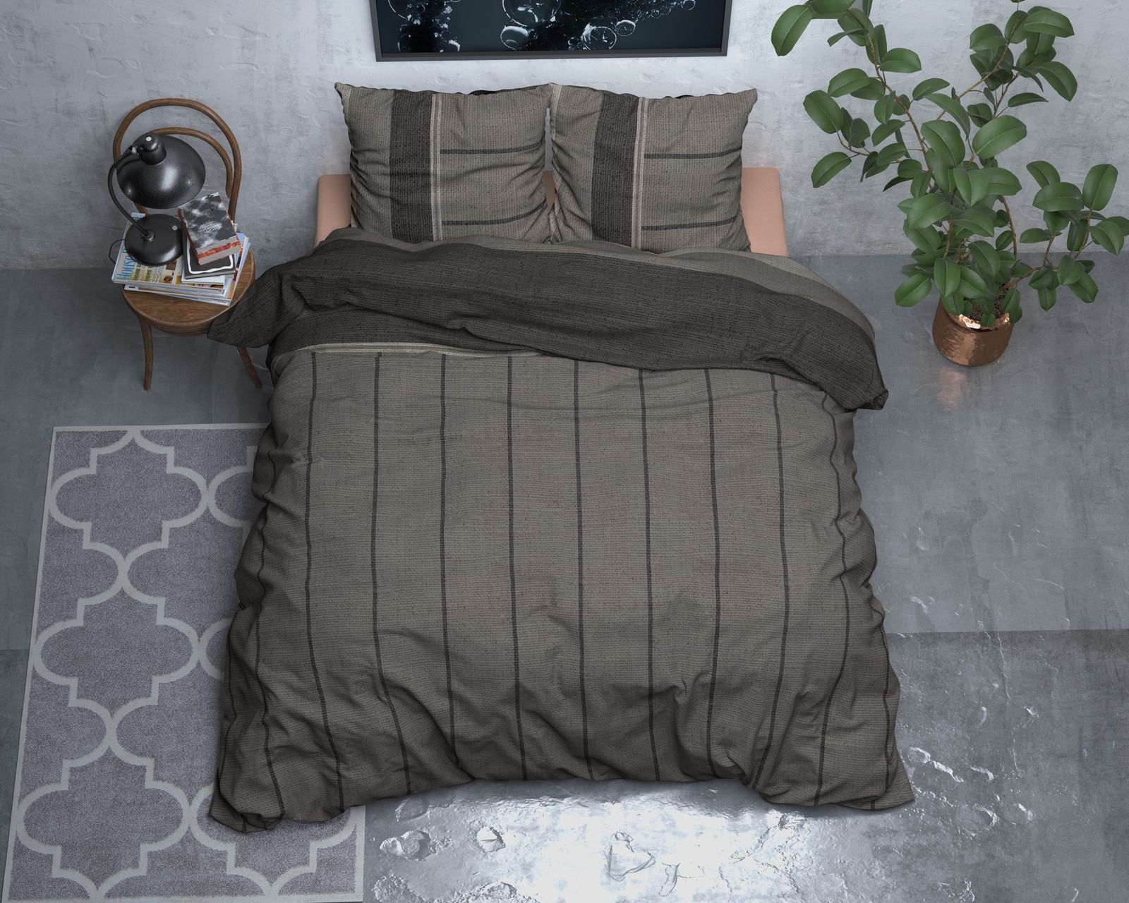 NordDream Flanel Kees pussilakana 140x200/220 taupe