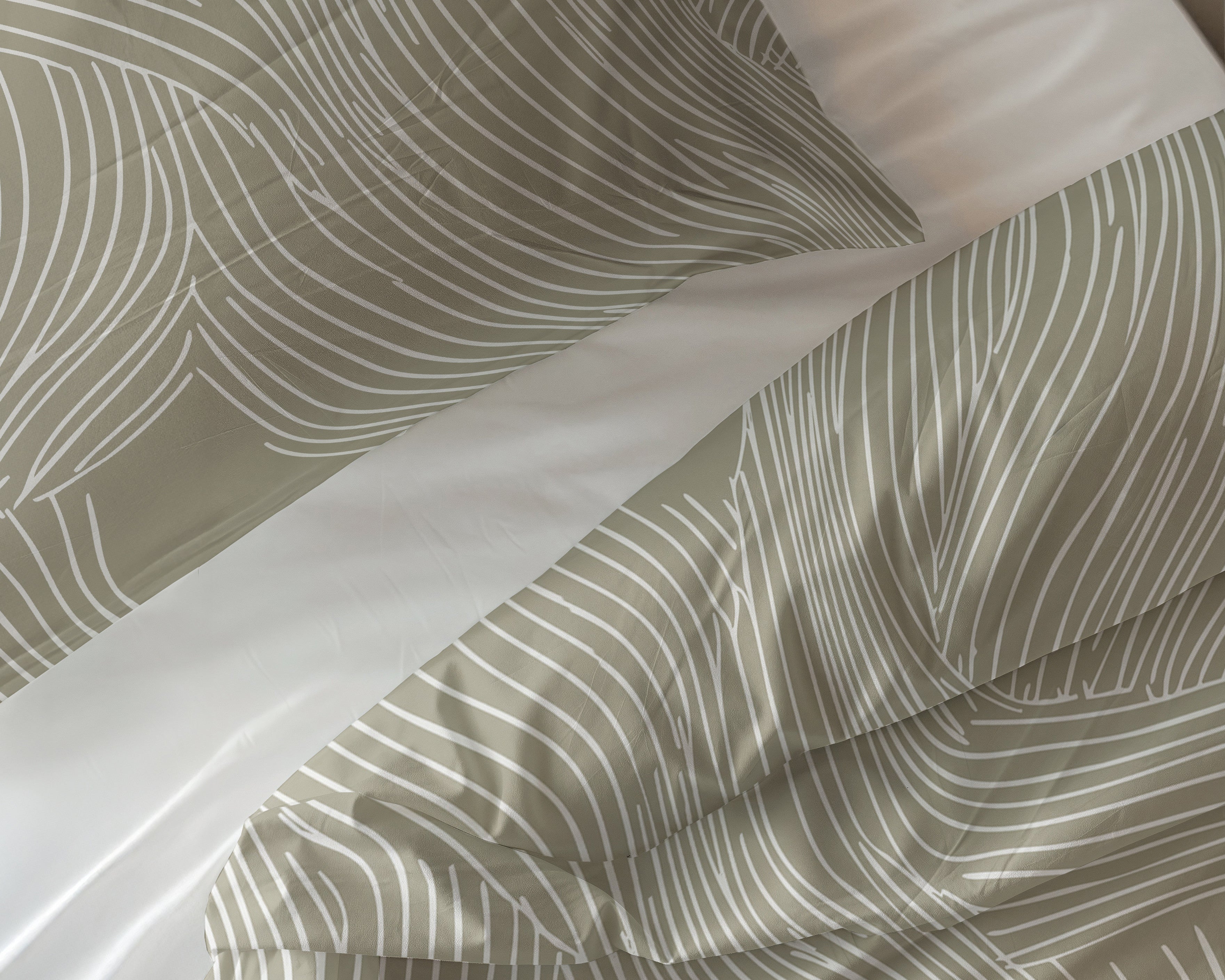 NordDream Pure Ripple Taupe pussilakana 240x220 puuvilla