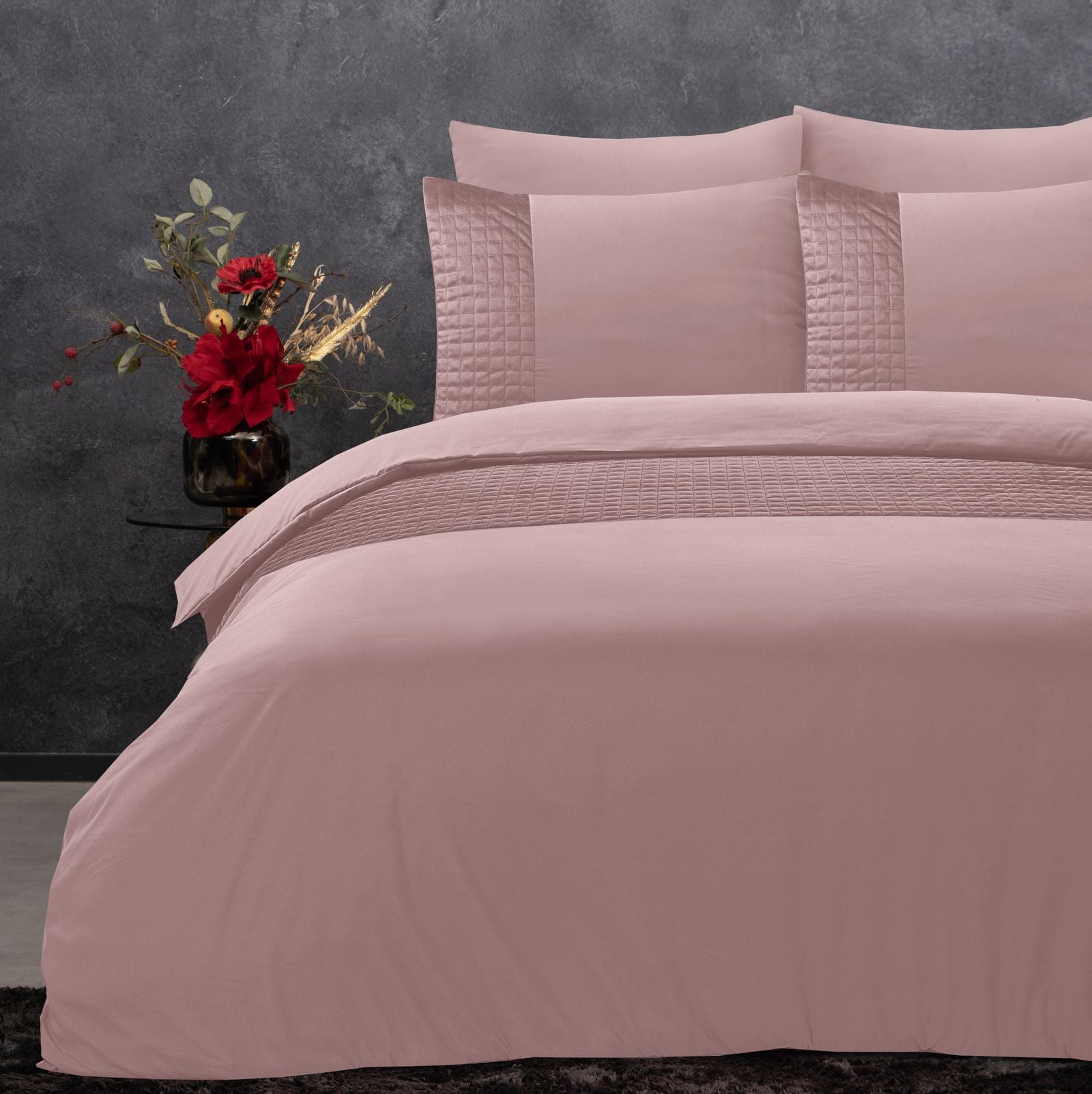 NordDream Velvet pussilakana roosa 200x220 sametti