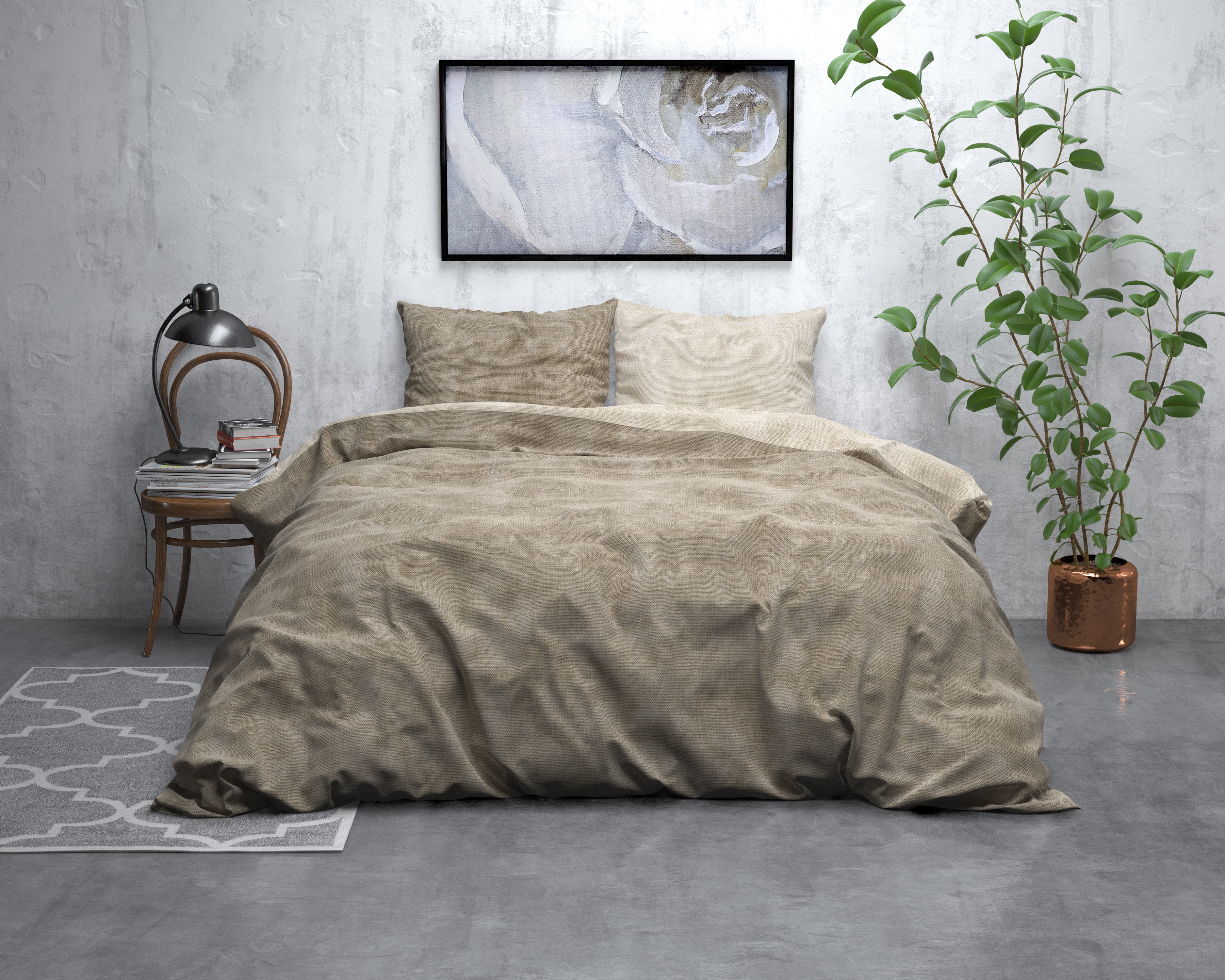 NordDream Flanel Washed Cotton pussilakana taupe