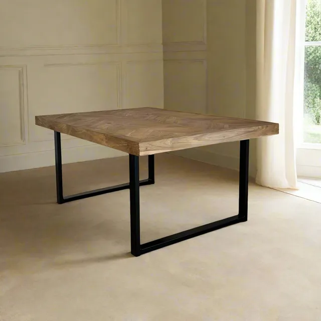 Sasus Fishbone sohvapöytälevy tiikki 80x120 kalanruoto