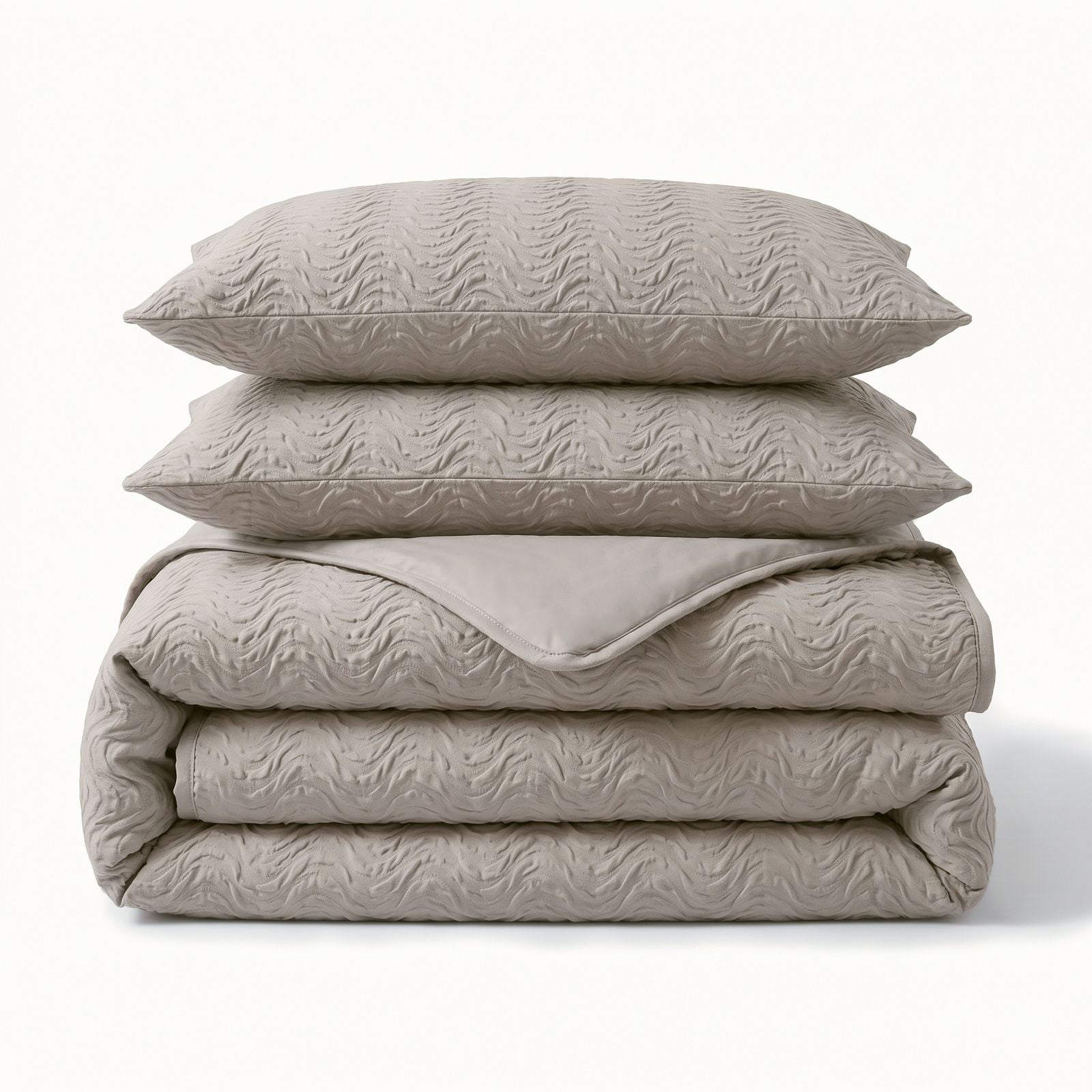 NordDream Embossed Curve pussilakana 140x200 taupe/harmaa