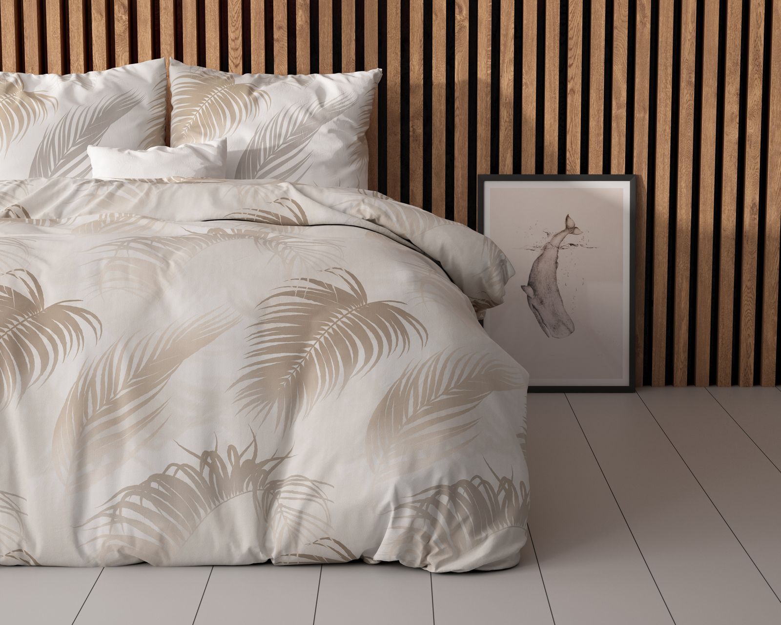 NordDream Elegance Jayda pussilakana 200x200 taupe puuvilla