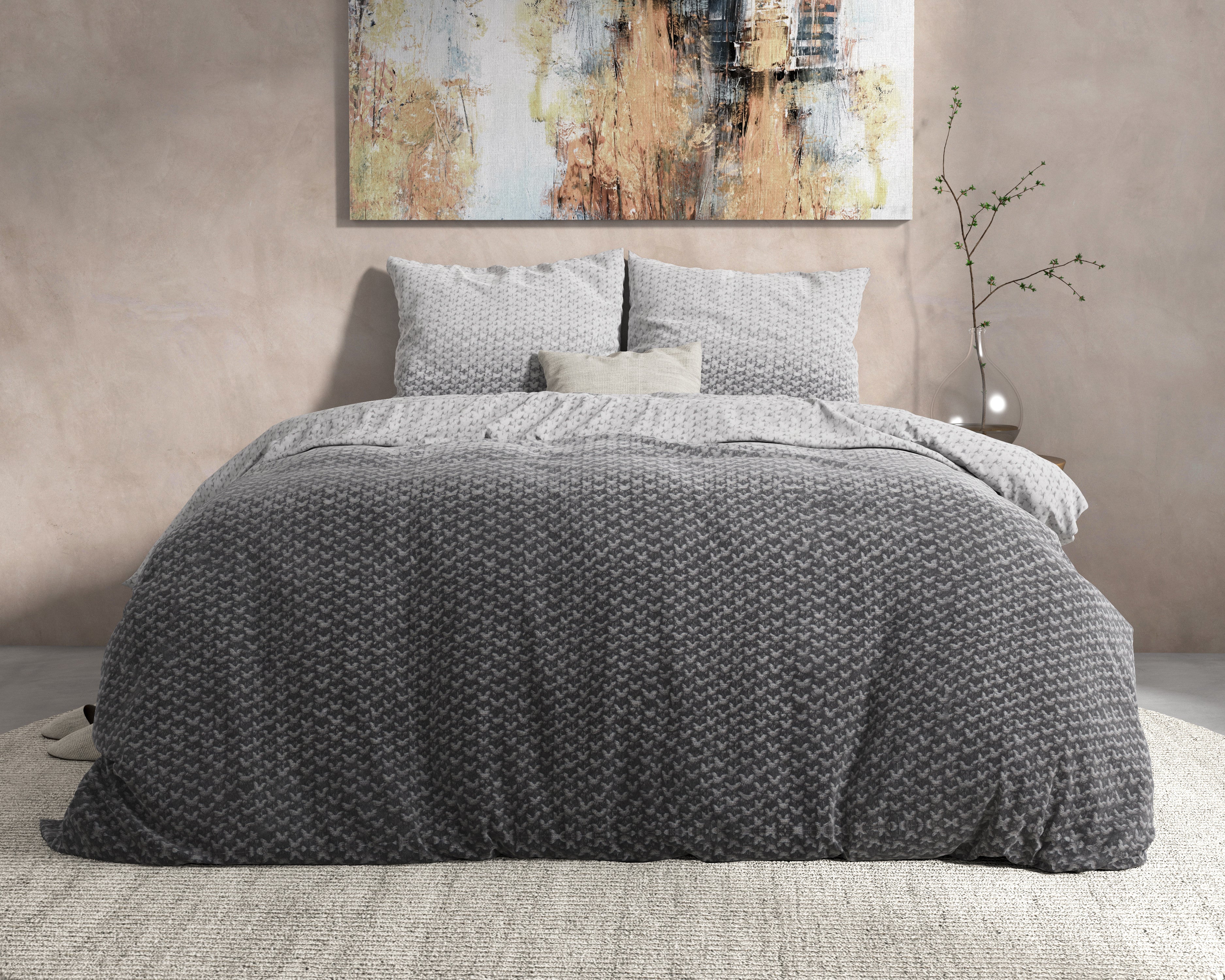 NordDream Flanel Tamar pussilakana harmaa puuvilla 160gsm