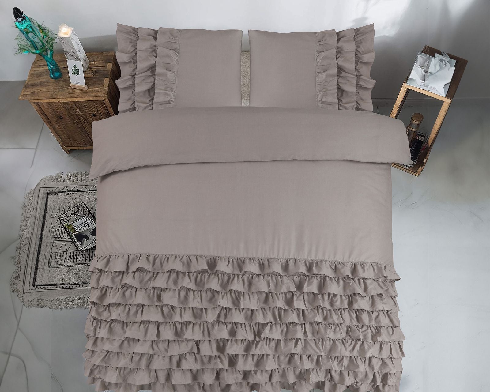 NordDream Classics Cyprus pussilakana 240x220 taupe perkaali