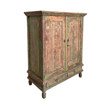 Sasus Vintage kaappi tiikki 95x47x117 cm ruskea-vihreä