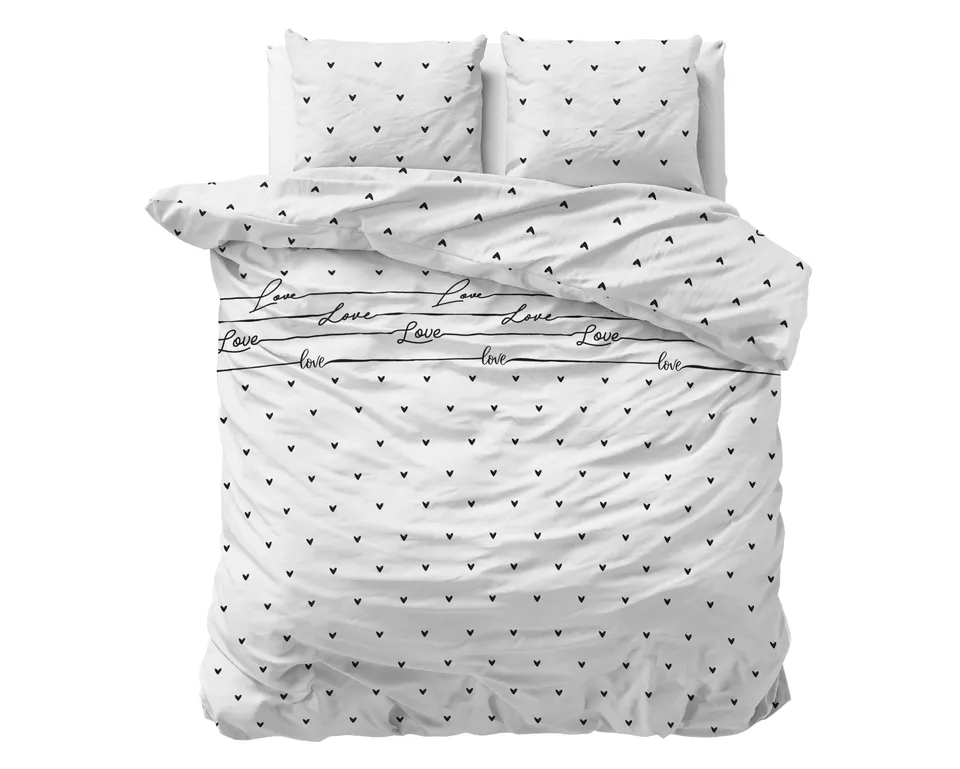 NordDream Classy Love On Love pussilakana 140x200/220 valkoinen