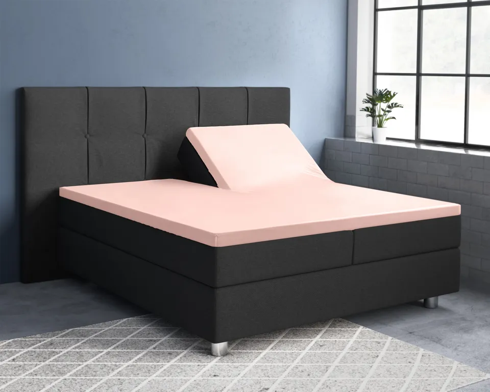 NordDream Satijn split-aluslakana roosa 160x200 puuvillasatiini