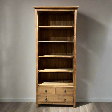 Sasus Citta kirjahylly kierrätystiikki 86x43x200 cm 3 laatikkoa