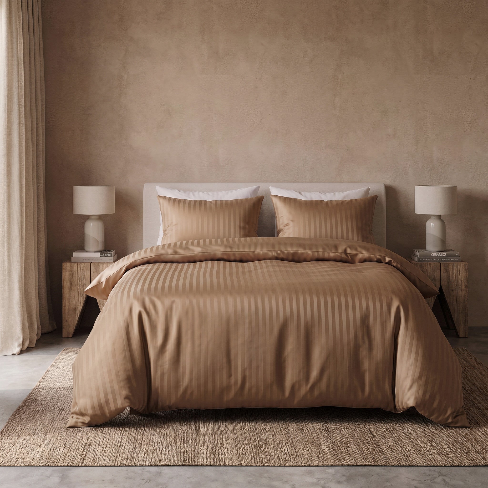 NordDream Hotel Dallas pussilakanasetti taupe 240x200/220 kohokuvio
