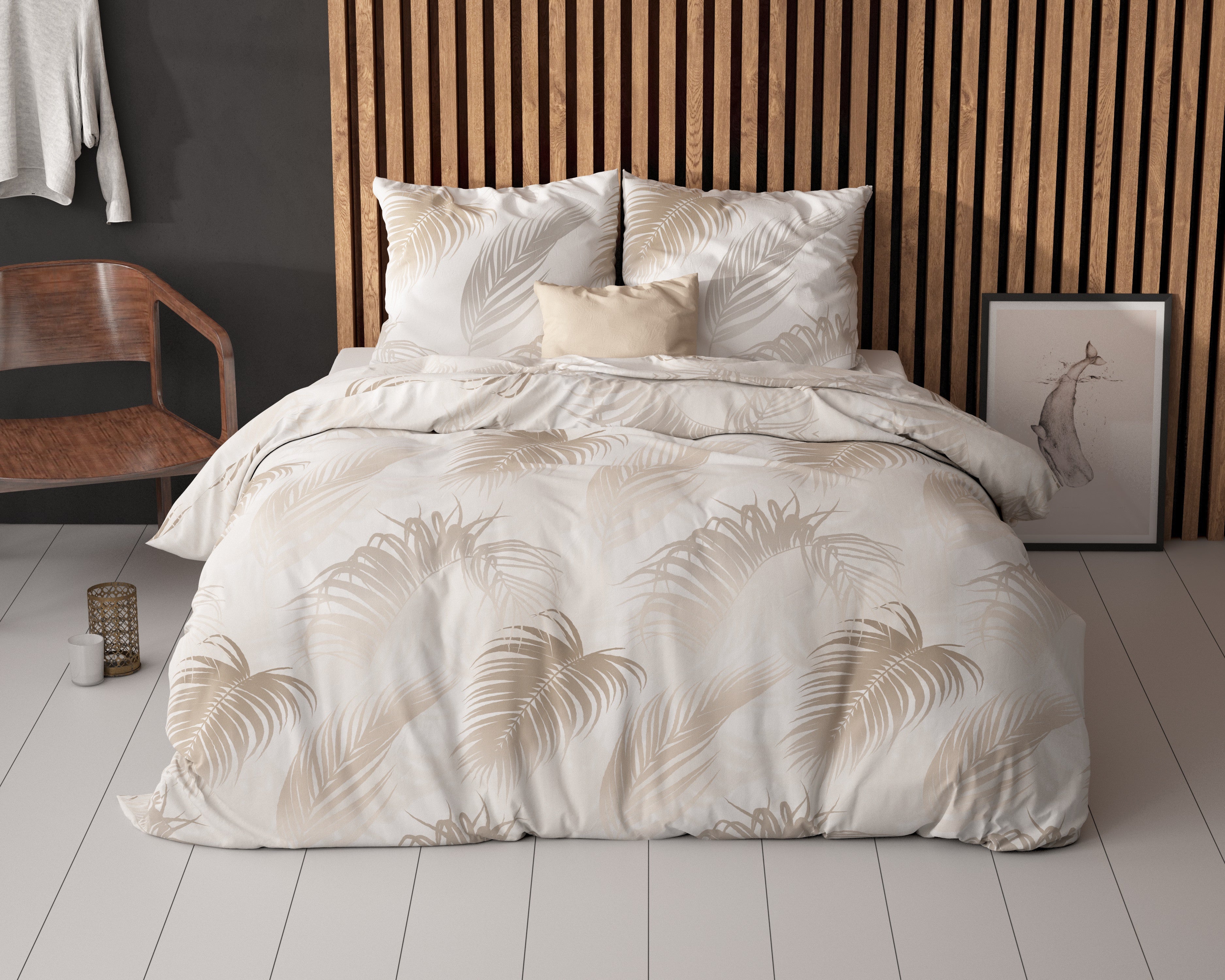 NordDream Elegance Jayda pussilakana 200x200 taupe puuvilla
