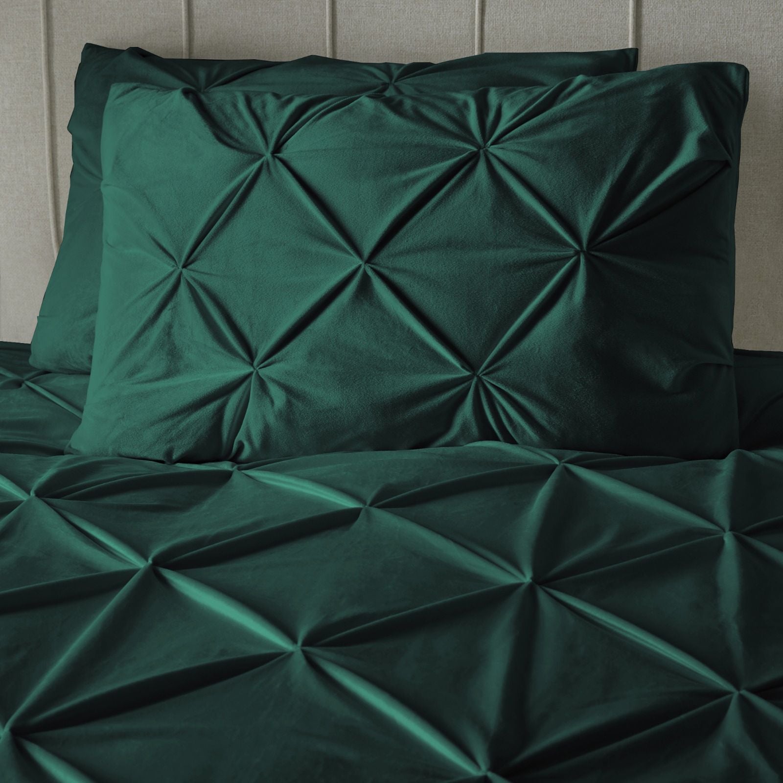 NordDream Velvet Pintuck pussilakana vihreä 140x200/220