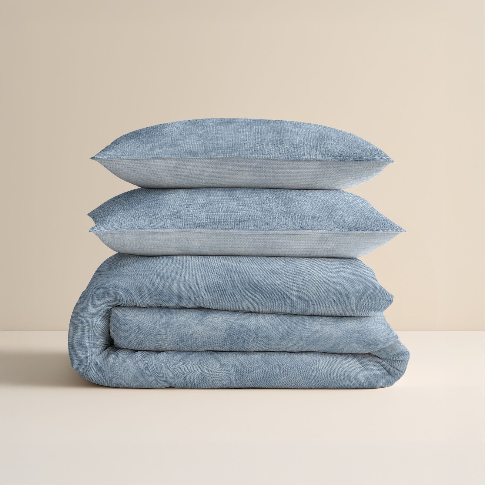 NordDream Flanel Washed Cotton pussilakana 200x200/220 sininen