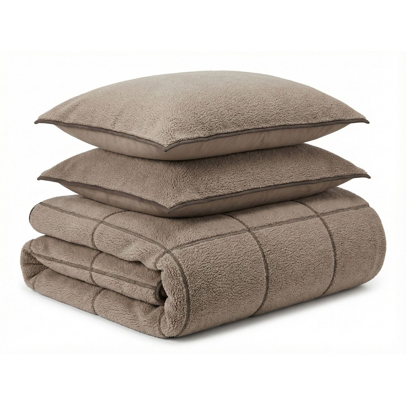 NordDream Teddy Trim pussilakana taupe 240x200/220 lämmin
