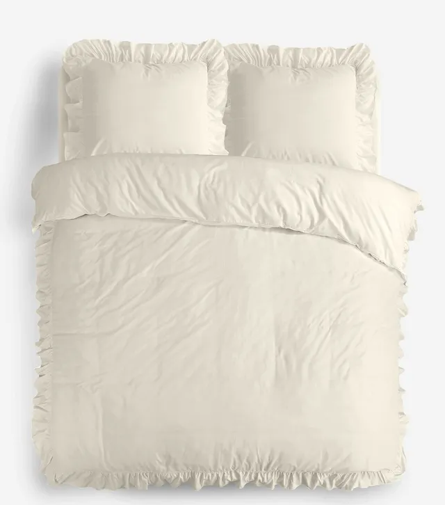 NordDream Fresh Ruffles pussilakana mikrokuitu kerma 200x220 cm