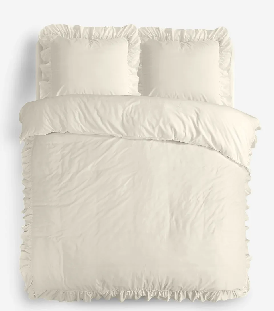 NordDream Fresh Ruffles pussilakana mikrokuitu kerma 200x220 cm