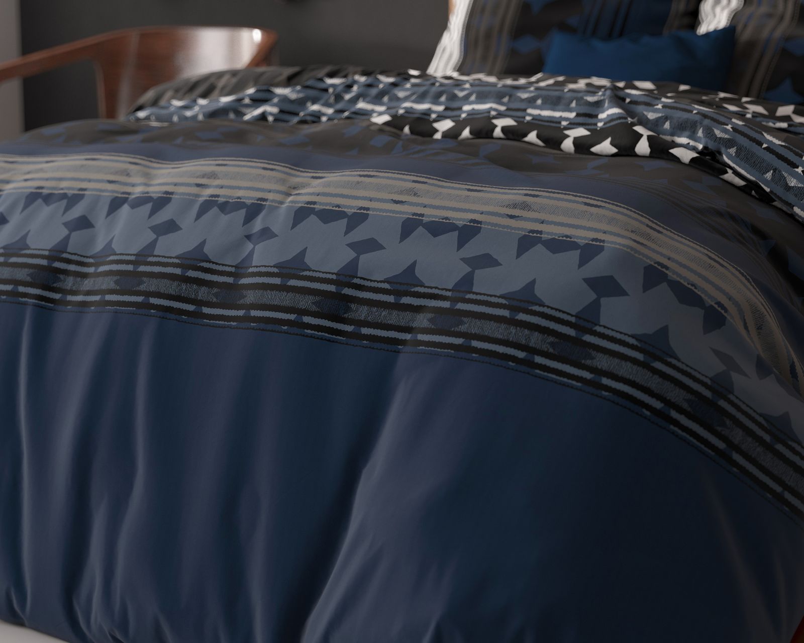 NordDream Elegance Scanda pussilakanasetti 240x220 tummansininen