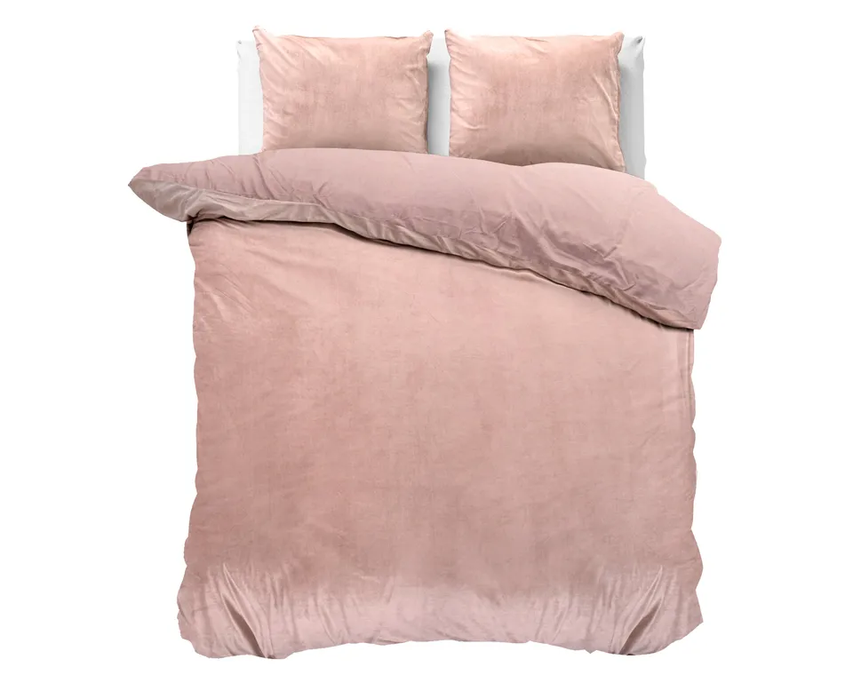 NordDream Velvet Uni pussilakana 140x220 roosa sametti
