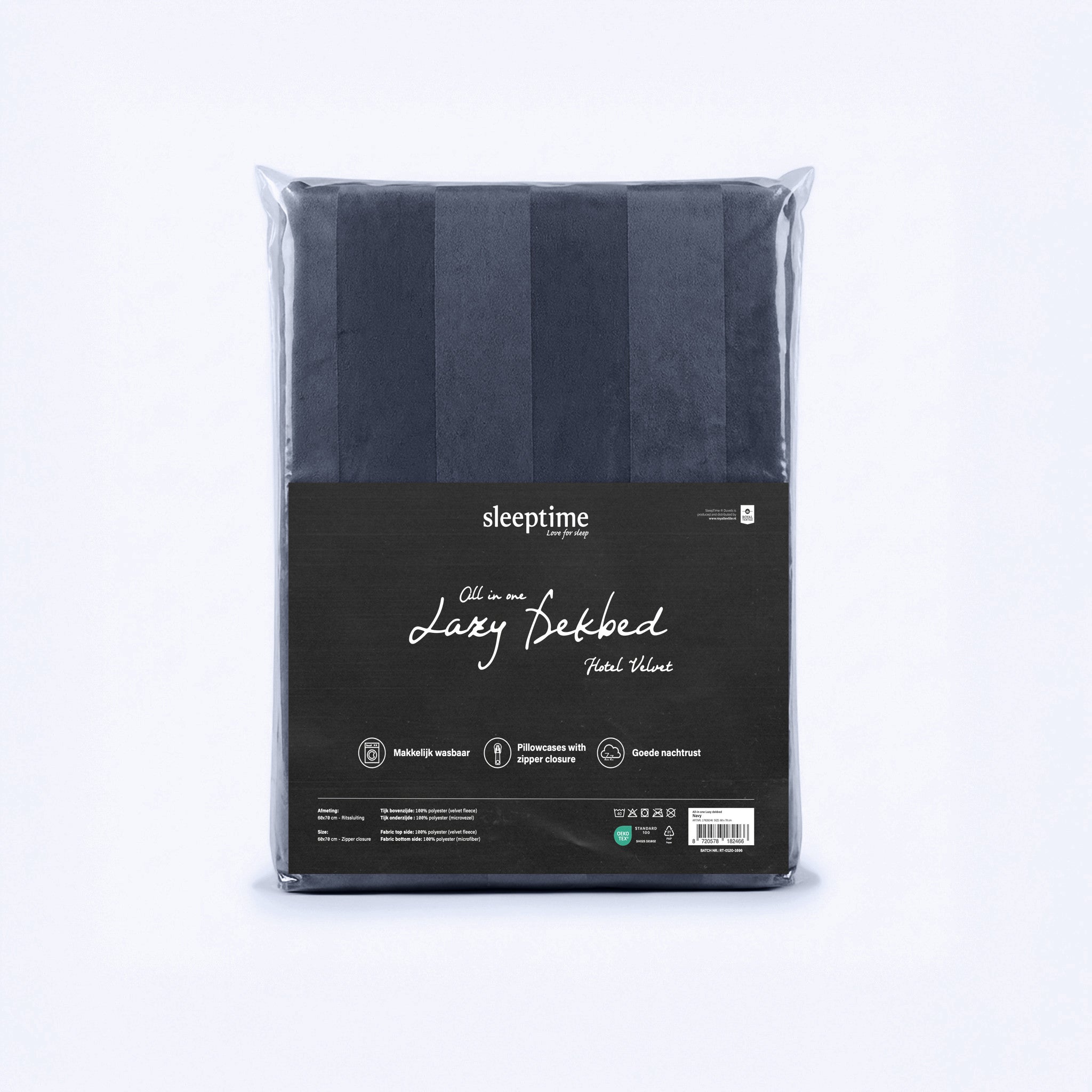 NordDream Lazy Hotel Velvet tyynyliina 60x70 navy sametti 2-pack