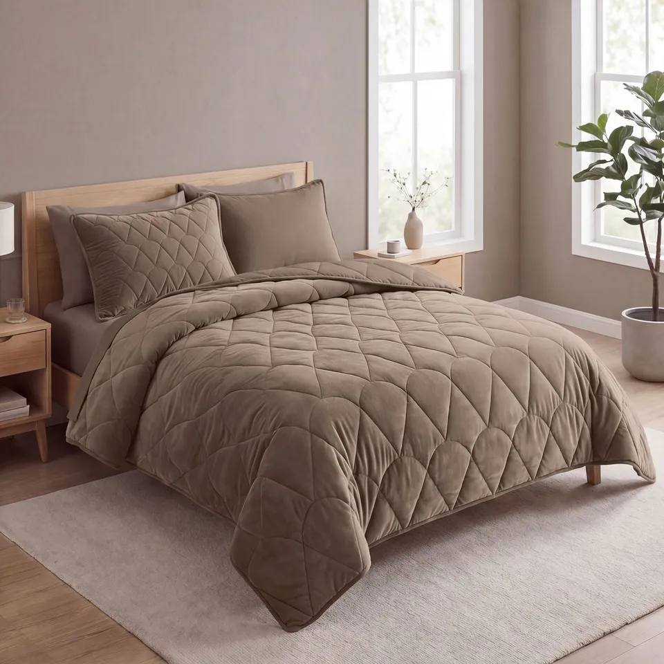 NordDream Lazy Velvet peitto ilman päällistä taupe 200x200 cm