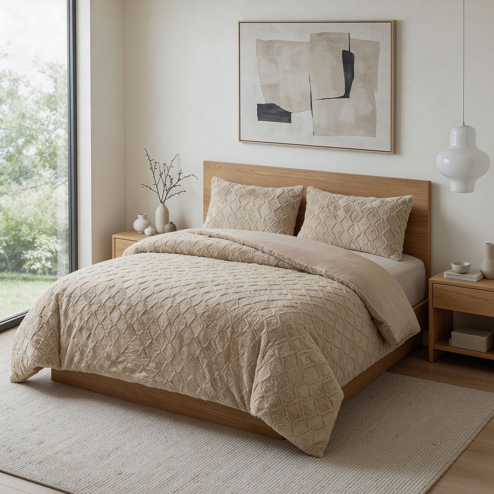 NordDream Teddy Syon pussilakana 140x200/220 taupe tekoturkis