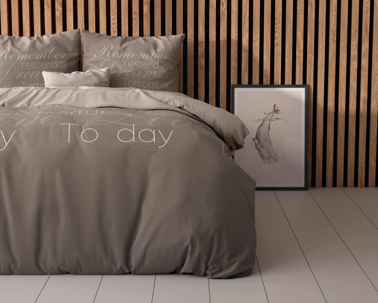 NordDream Elegance Live Today pussilakana 200x220 taupe kaksipuolinen