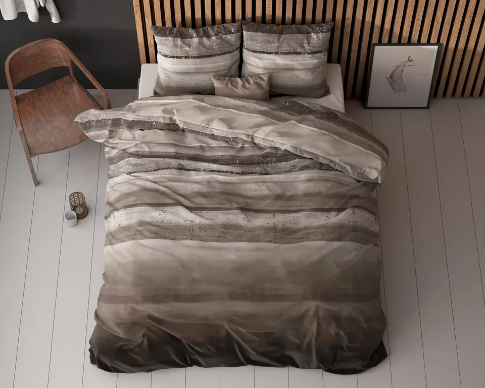 NordDream Elegance Marcus pussilakana Taupe 200x220 puuvilla