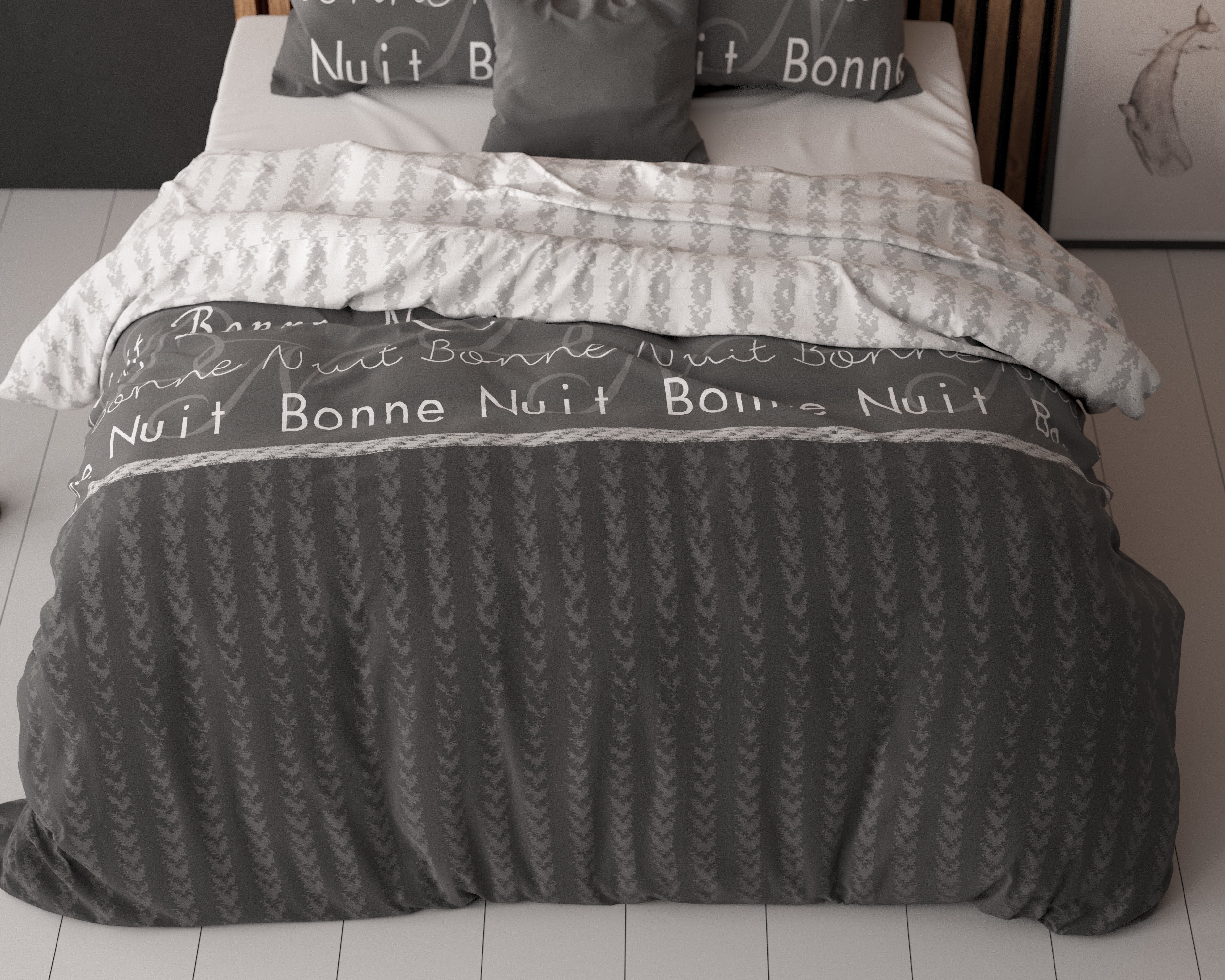NordDream Elegance Bonne Nuit 4 pussilakana 200x220 antrasiitti